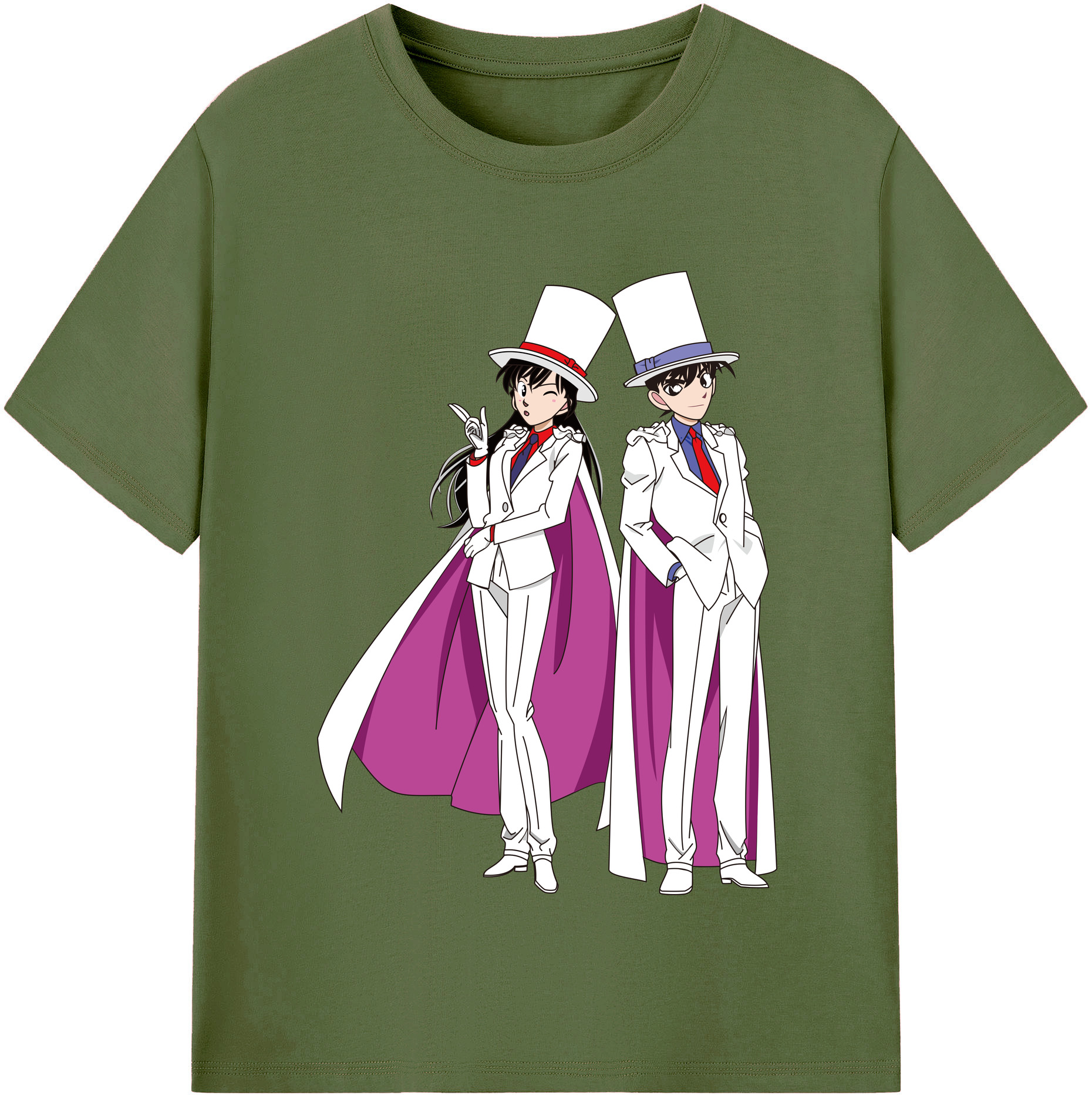 （画像用） 名探偵コナン くろば かいと Detective Conan Kuroba Kaito 綿100％半袖Tシャツ（フロントプリント）